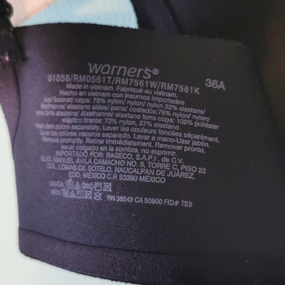 WARNER'S bra black wireless lightly padded 36A - Picture 5 of 5